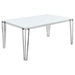 Pauline - Rectangular Glass Top Dining Table - Chrome - JaxCo Furniture