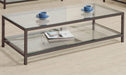 Trini - 1-Shelf Glass Top Coffee Table - Black Nickel - JaxCo Furniture