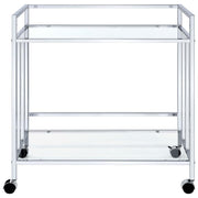 Cara - 2-tier Rectangular Glass Shelf Metal Bar Cart - JaxCo Furniture