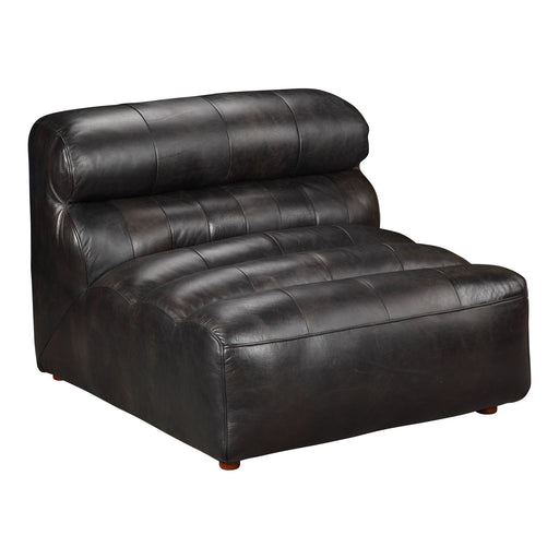 Ramsay - Leather Armless Chair - Antique Black - JaxCo Furniture