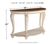 Realyn - White / Brown - Sofa Table - JaxCo Furniture