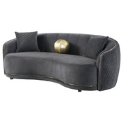 Brookside - Velvet Upholstered Curved Sofa - Dark Gray - JaxCo Furniture