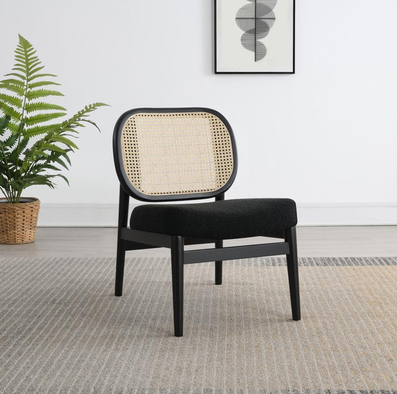 Rayo - Rattan Cane Back Accent Chair With Padded Seat - JaxCo Furniture