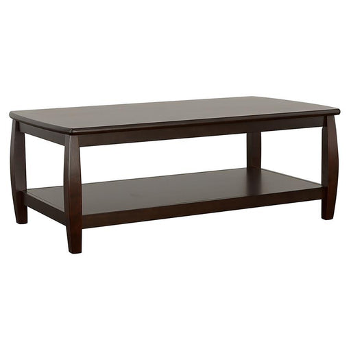 Dixon - 1-Shelf Rectangular Wood Coffee Table Espresso - Cappuccino - JaxCo Furniture