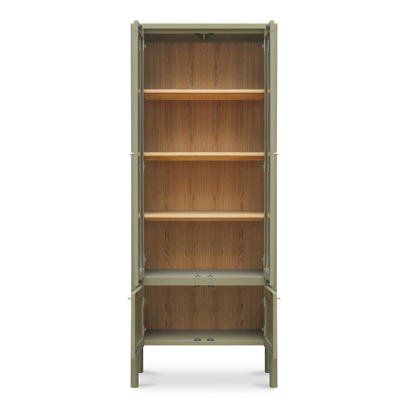 Hannah - Tall Display Cabinet - Green - JaxCo Furniture