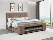 Senna - Upholstered Audio Flame Visualizer Bed - JaxCo Furniture