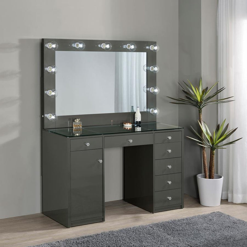 Acena - 7-Drawer Vanity Set With Lighting - JaxCo Furniture