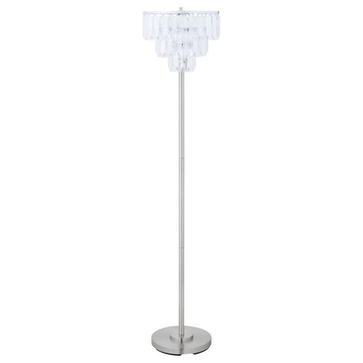 Anya - Hanging Crystal Metal Floor Lamp - Chrome - JaxCo Furniture