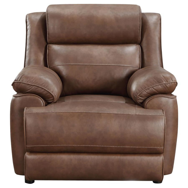 Ellington - Upholstered Padded Arm Accent Chair - Dark Brown - JaxCo Furniture