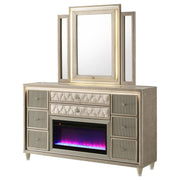 Lorient - 8-Drawer LED Bedroom Flame Box Dresser - JaxCo Furniture