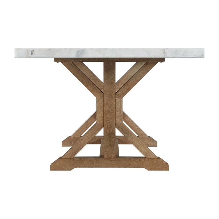 Lakeview - White Marble Standard Height Rectangular Dining Table - JaxCo Furniture