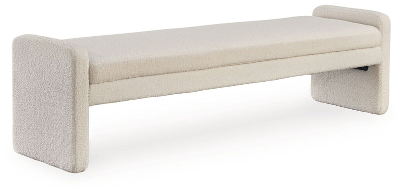 Lembertson - Ecru - Accent Bench - JaxCo Furniture