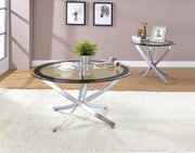Brooke - Round Glass Top Coffee Table Set - JaxCo Furniture