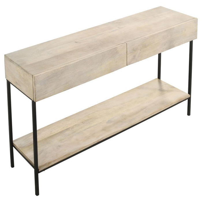 Rubeus - 2-Drawer Wood Entryway Console Table - White Washed - JaxCo Furniture