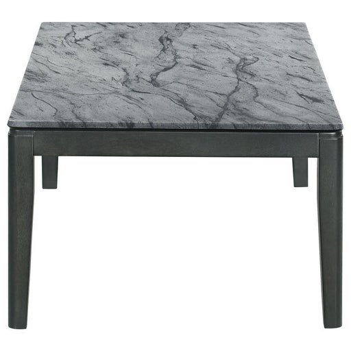 Mozzi - Rectangular Faux Marble Coffee Table - Gray And Black - JaxCo Furniture