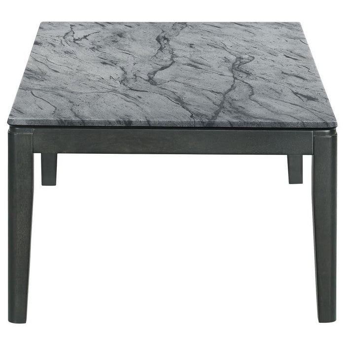 Mozzi - Rectangular Faux Marble Coffee Table - Gray And Black - JaxCo Furniture