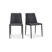 Nora - Vegan Leather Dining Chair (Set of 2) - Black - JaxCo Furniture