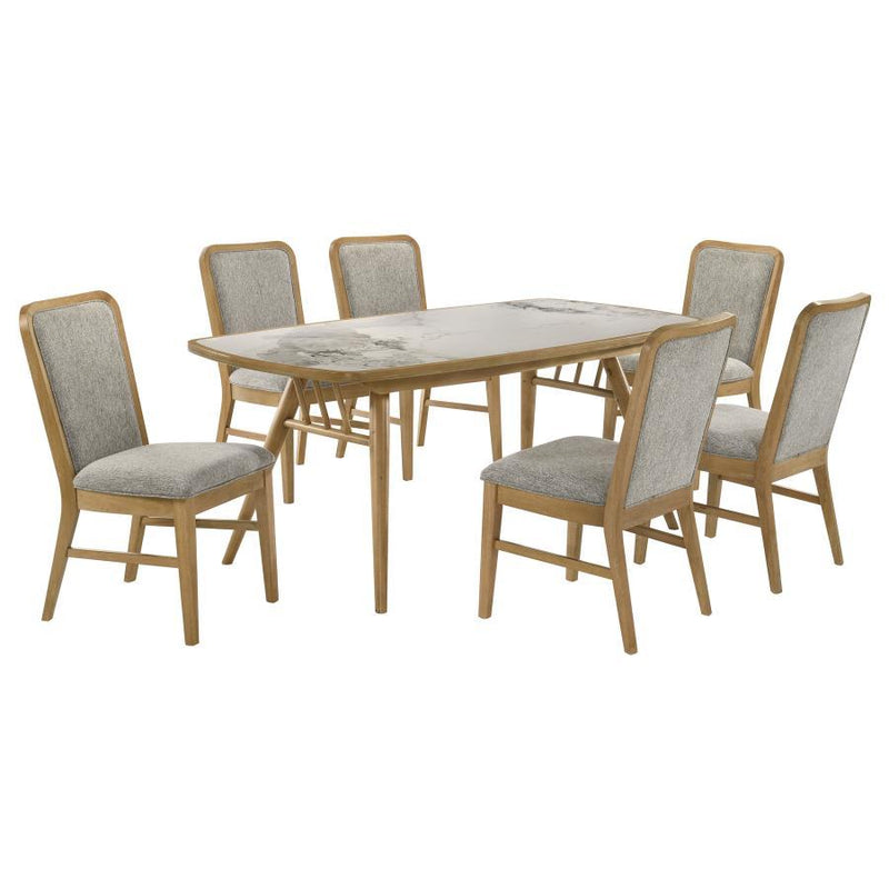 Croyden - 7 Piece Rectangular Dining Set - Gray / Weathered Natural - JaxCo Furniture