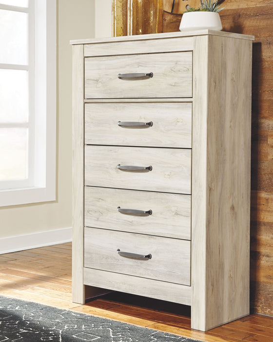 Bellaby - Whitewash - Five Drawer Chest - JaxCo Furniture