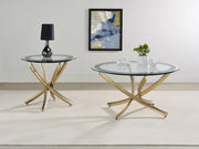Brooke - Round Glass Top Coffee Table Set - JaxCo Furniture