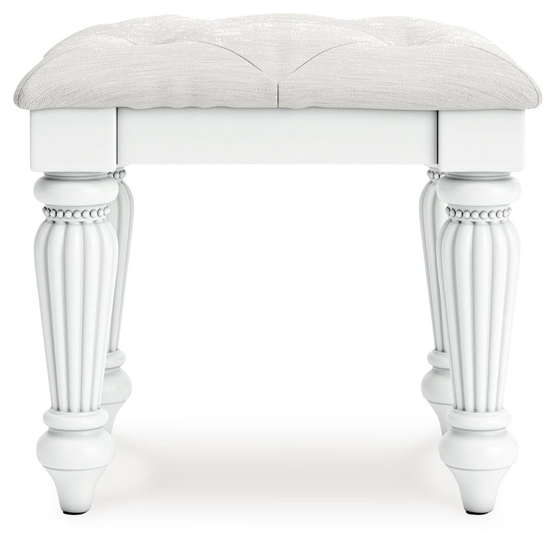 Kozlani - Vanity Upholstered Stool - White - JaxCo Furniture
