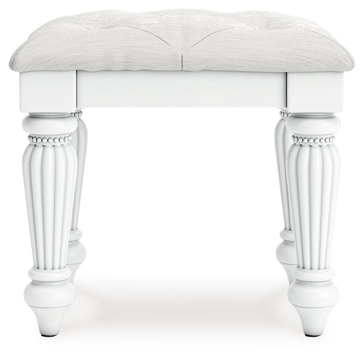 Kozlani - Vanity Upholstered Stool - White - JaxCo Furniture
