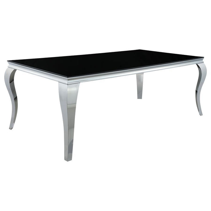 Carone - Rectangular Glass Top Dining Table - JaxCo Furniture