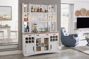 Americana Modern Dining - Buffet And Open Hutch With Quartz Insert - Cotton - JaxCo Furniture