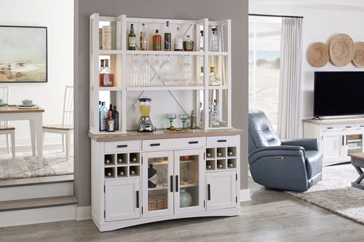 Americana Modern Dining - Buffet And Open Hutch With Quartz Insert - Cotton - JaxCo Furniture