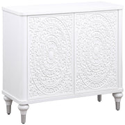 Cardella - 2 Door Mandala Accent Cabinet - Distressed White - JaxCo Furniture