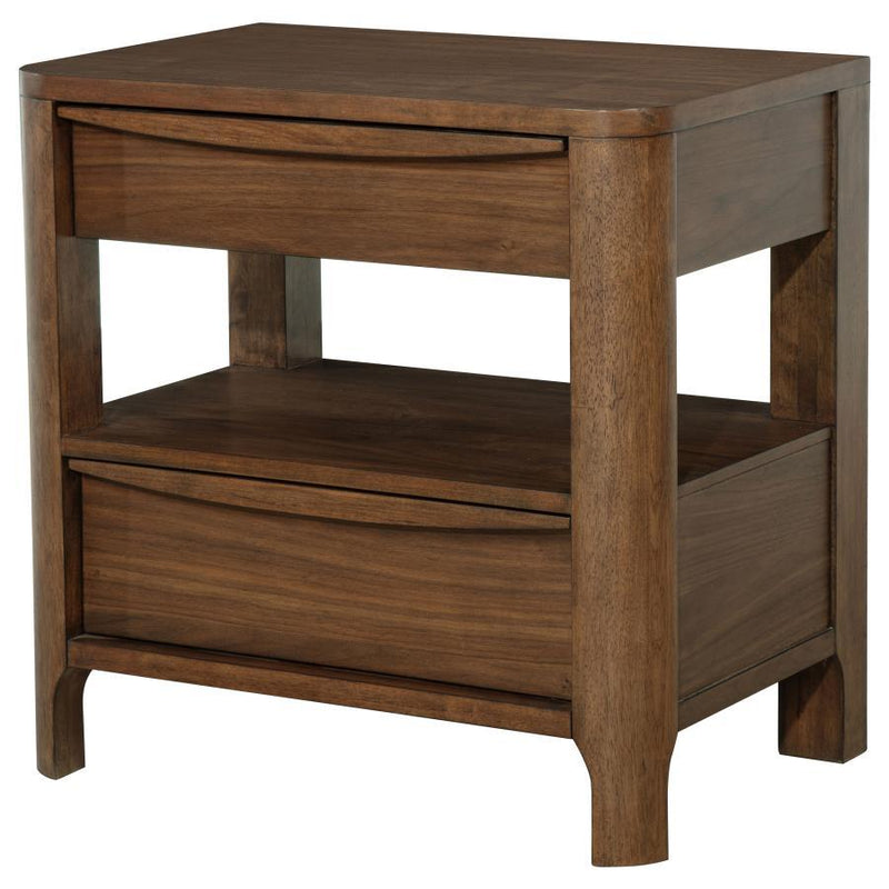 Maderia - 2-Drawer Nightstand Bedside Table - Walnut - JaxCo Furniture