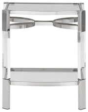 Chaseton - Clear / Silver Finish - Accent Table - JaxCo Furniture
