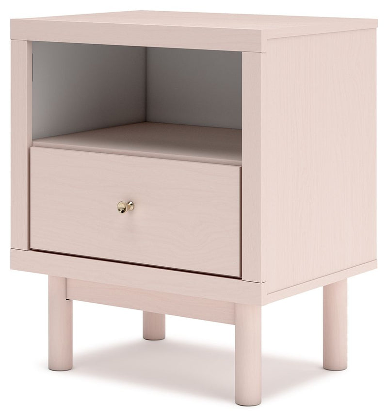 Wistenpine - Blush - One Drawer Night Stand - JaxCo Furniture