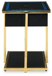 Rexwell - Black / Gold Finish - Accent Table With Speaker - JaxCo Furniture