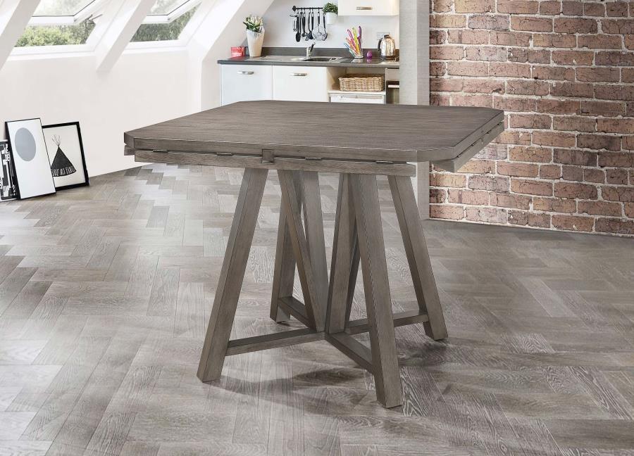 Athens - Round Drop Leaf Counter Dining Table - Gray - JaxCo Furniture