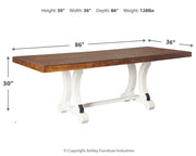 Valebeck - White / Brown - Rectangular Dining Room Table - JaxCo Furniture