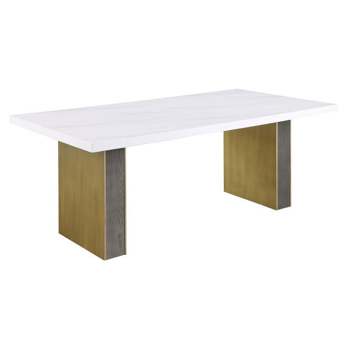 Carla - Cultured Carrara Marble Top Dining Table - White - JaxCo Furniture