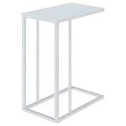 Stella - Glass Top C-Shaped Sofa Side Table - Chrome - JaxCo Furniture