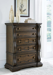 Maylee - Dark Brown - Five Drawer Chest - JaxCo Furniture