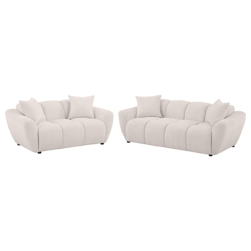 Destino - Chenille Splayed Arm Sofa Set - JaxCo Furniture