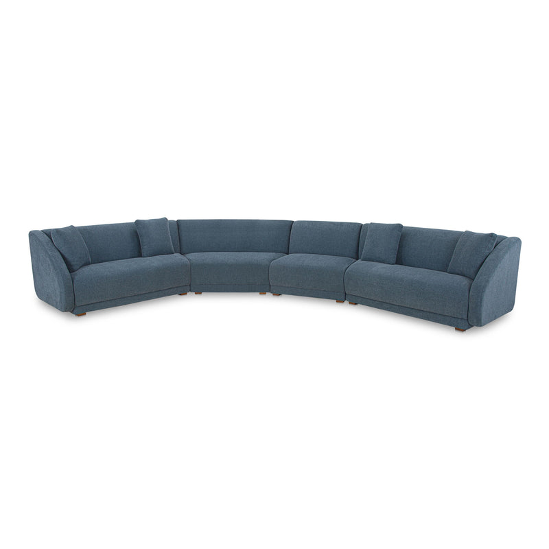 Fraser - 4 Piece Modular Sectional - Deep Blue - JaxCo Furniture