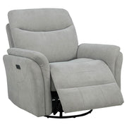 Adler - Upholstered Power Swivel Glider Recliner - JaxCo Furniture