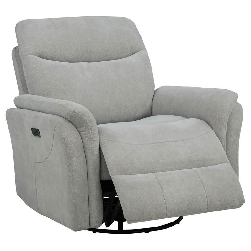 Adler - Upholstered Power Swivel Glider Recliner - JaxCo Furniture