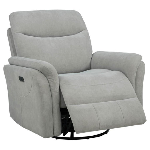 Adler - Upholstered Power Swivel Glider Recliner - JaxCo Furniture
