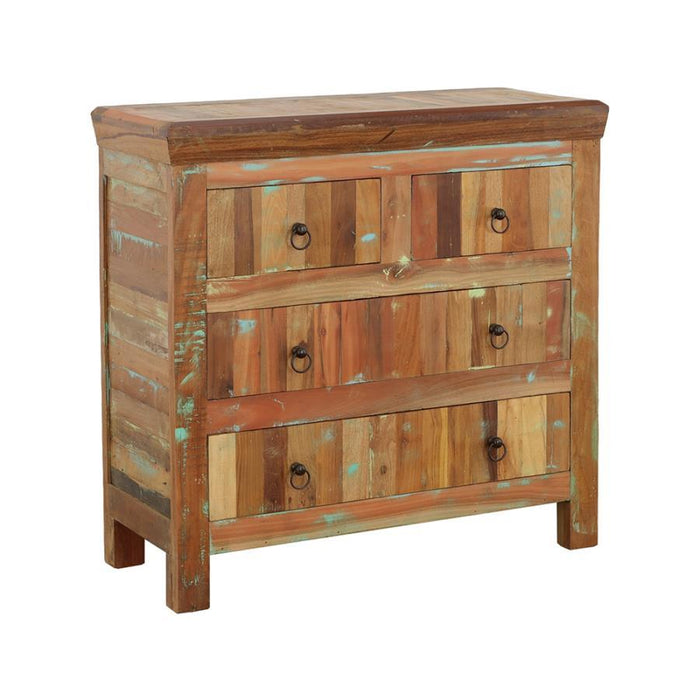 Harper - 4-Drawer Solid Reclaimed Wood Accent Cabinet - Brown - JaxCo Furniture