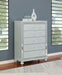 Gunnison - 5-Drawer Bedroom Chest - Silver Metallic - JaxCo Furniture