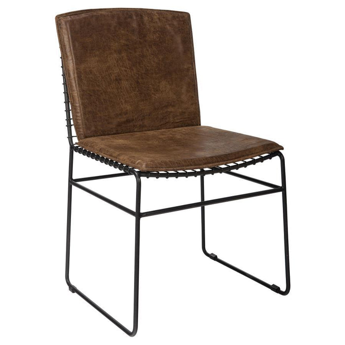 Abbott - Metal Dining Side Chair (Set of 2) - Antique Brown - JaxCo Furniture