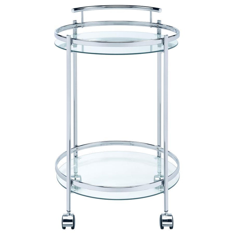 Chrissy - Round Glass Shelf Metal Bar Cart - JaxCo Furniture
