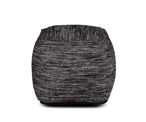 Omari - Square Handwoven Woolen Pouf - Black - JaxCo Furniture