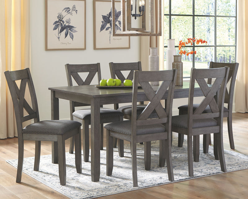 Caitbrook - Gray - RECT DRM Table Set (Set of 7) - JaxCo Furniture